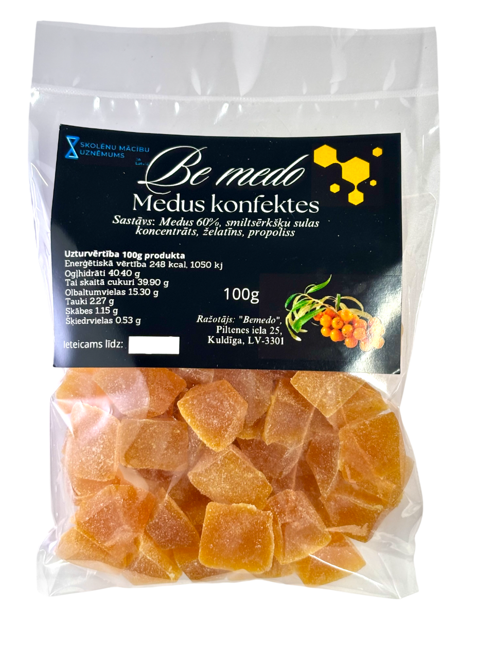 Medus konfektes (smiltsērkšķu)